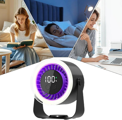 Table Fan Ultra-Quiet 10 Speeds USB-C Rechargeable