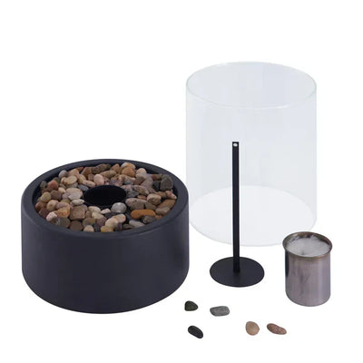 Table Fire Basket Flame-Effect LED Wireless Rechargeable