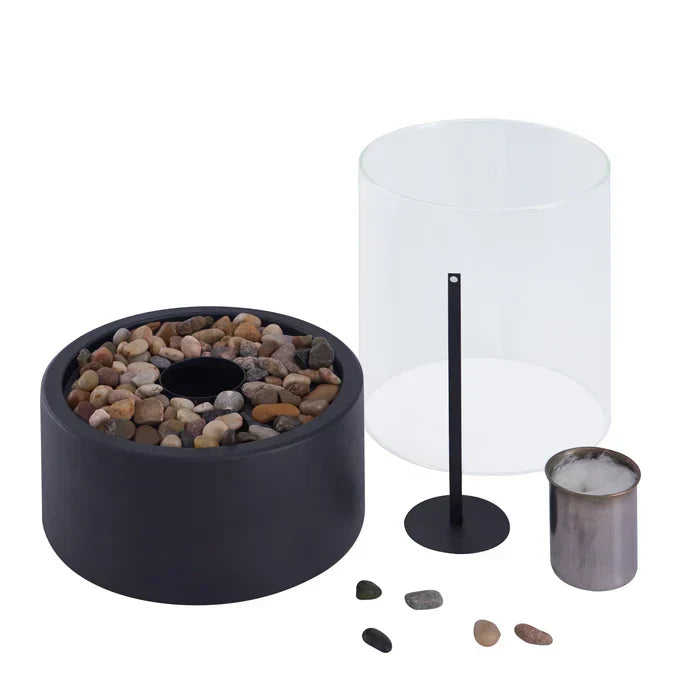 Table Fire Basket Flame-Effect LED Wireless Rechargeable