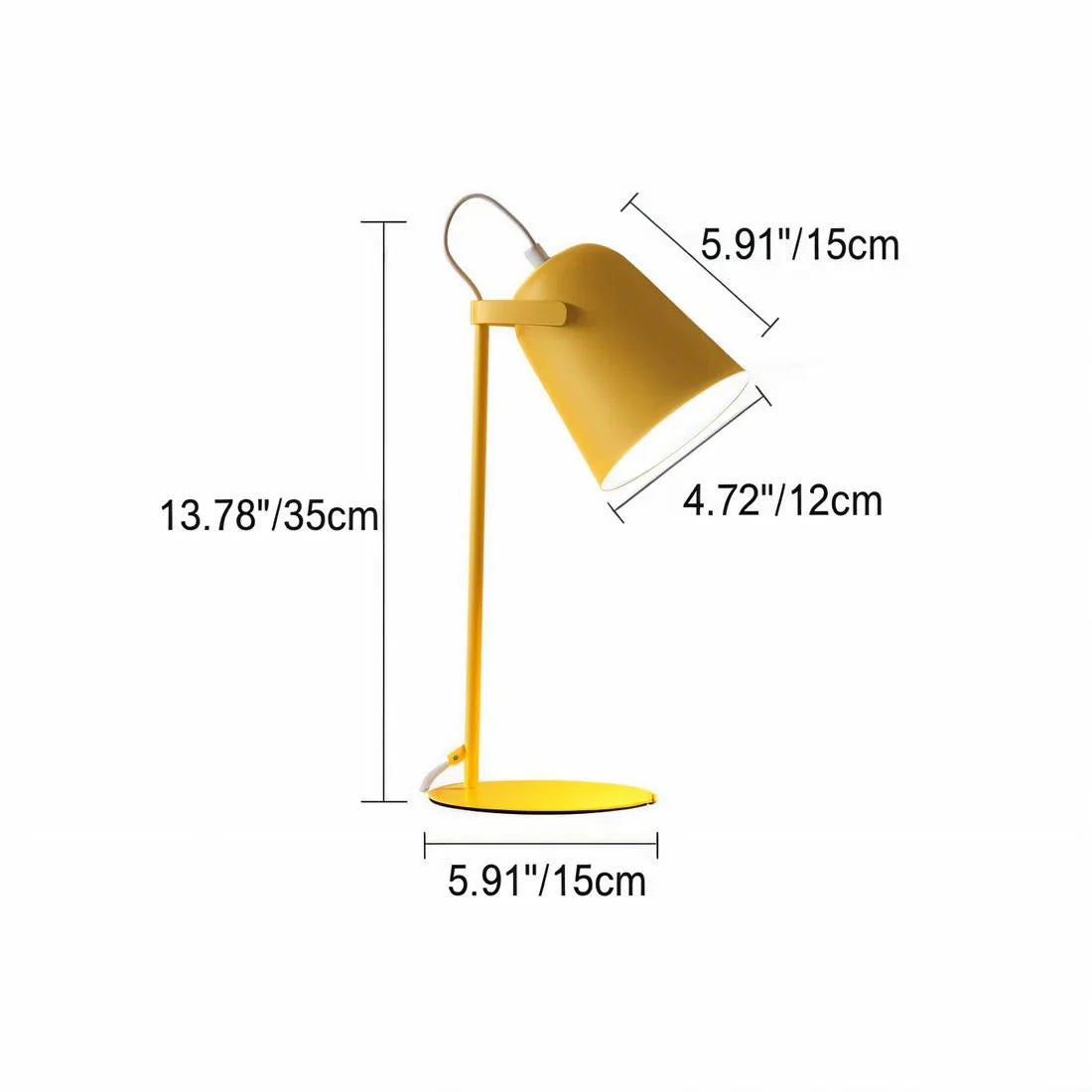 Table Lamp Adjustable Tilt & Rotating Shade Iron Base