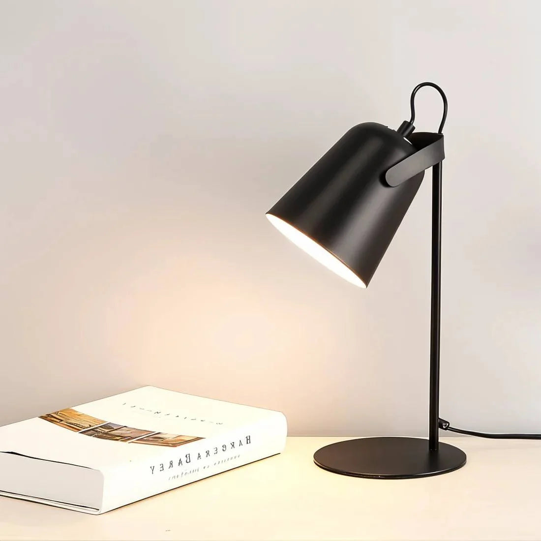 Table Lamp Adjustable Tilt & Rotating Shade Iron Base