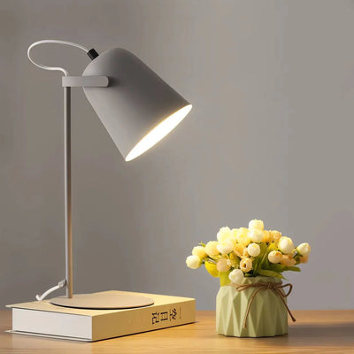 Table Lamp Adjustable Tilt & Rotating Shade Iron Base