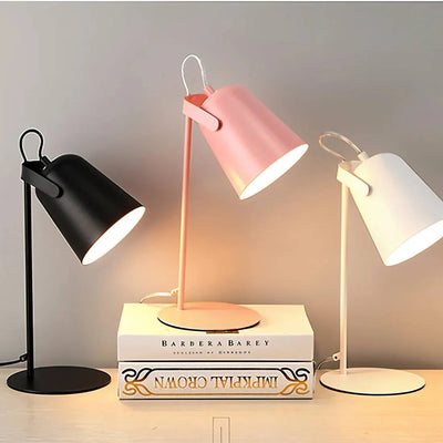 Table Lamp Adjustable Tilt & Rotating Shade Iron Base