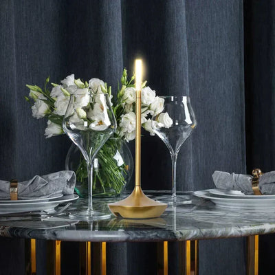 Table Lamp Brushed Aluminum Dimmable Touch Battery Powered