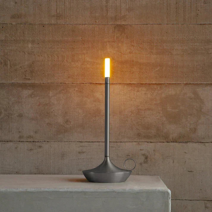 Table Lamp Brushed Aluminum Dimmable Touch Battery Powered