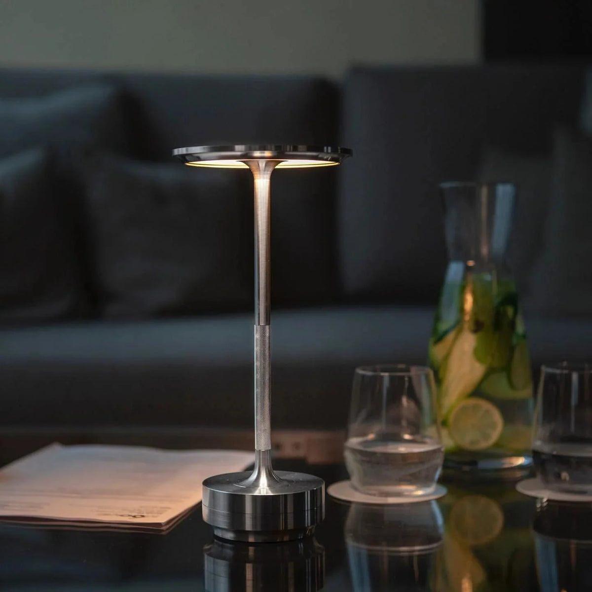 Table Lamp Cordless LED Touch Dimming Three Color Temperatures