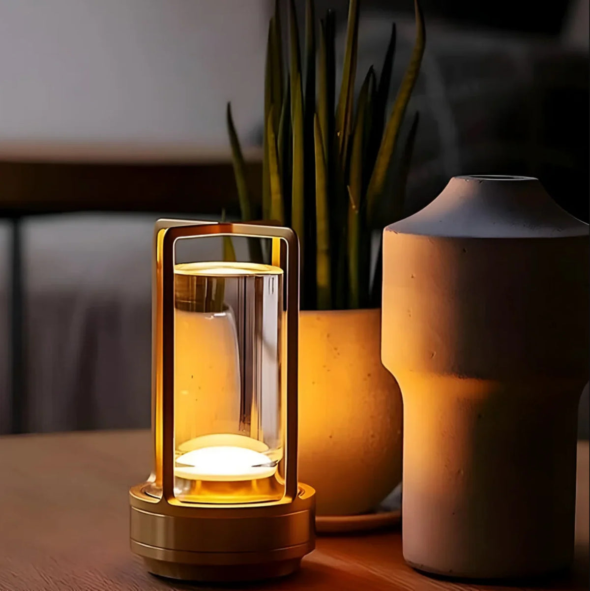 Table Lamp Crystal Design Wireless Touch Dimmable