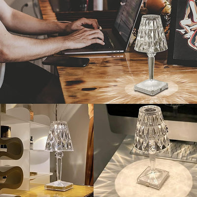 Table Lamp Diamond-Pattern LED Touch & USB Powered