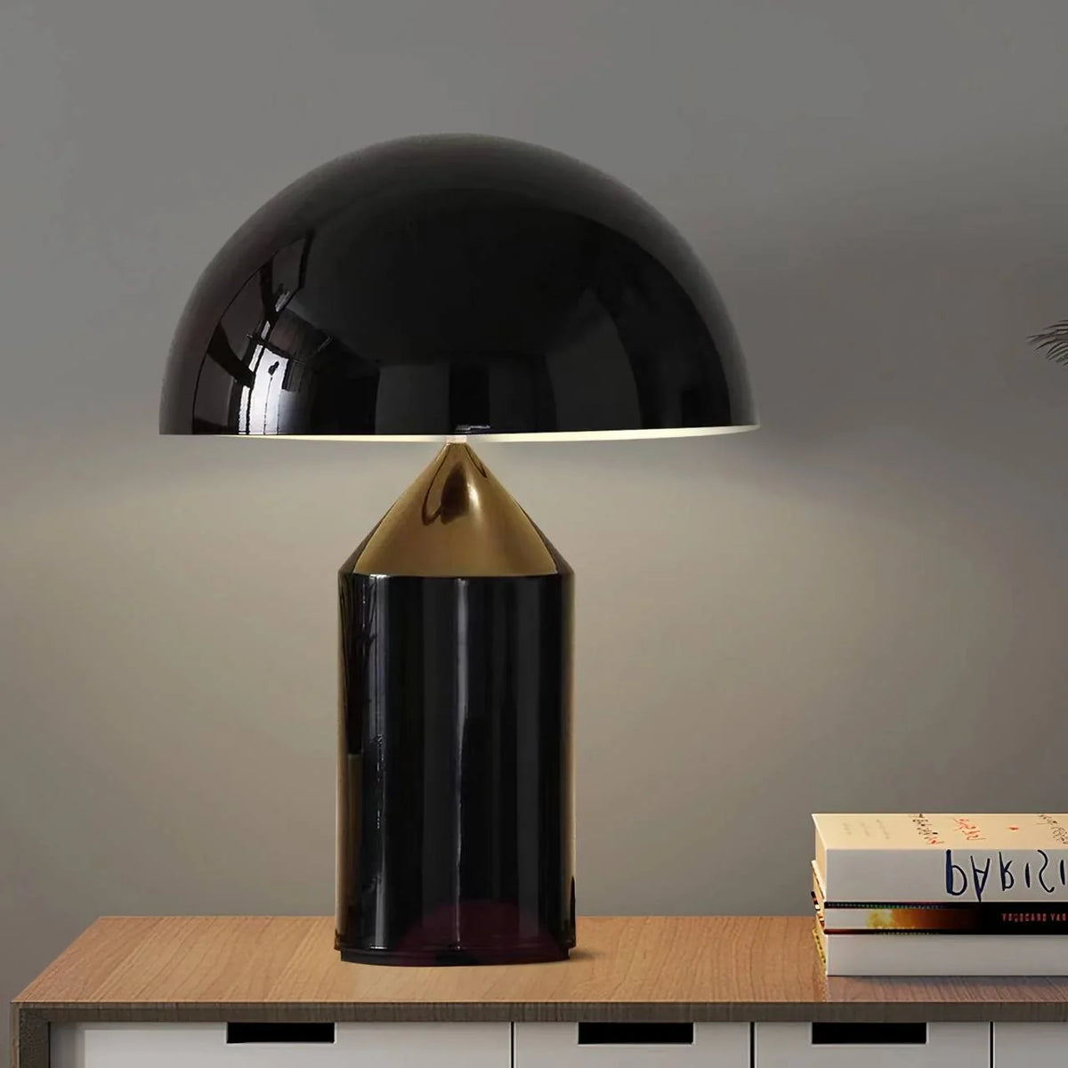 Table Lamp Geometric Metal Dimmer-Compatible Push-Button Control