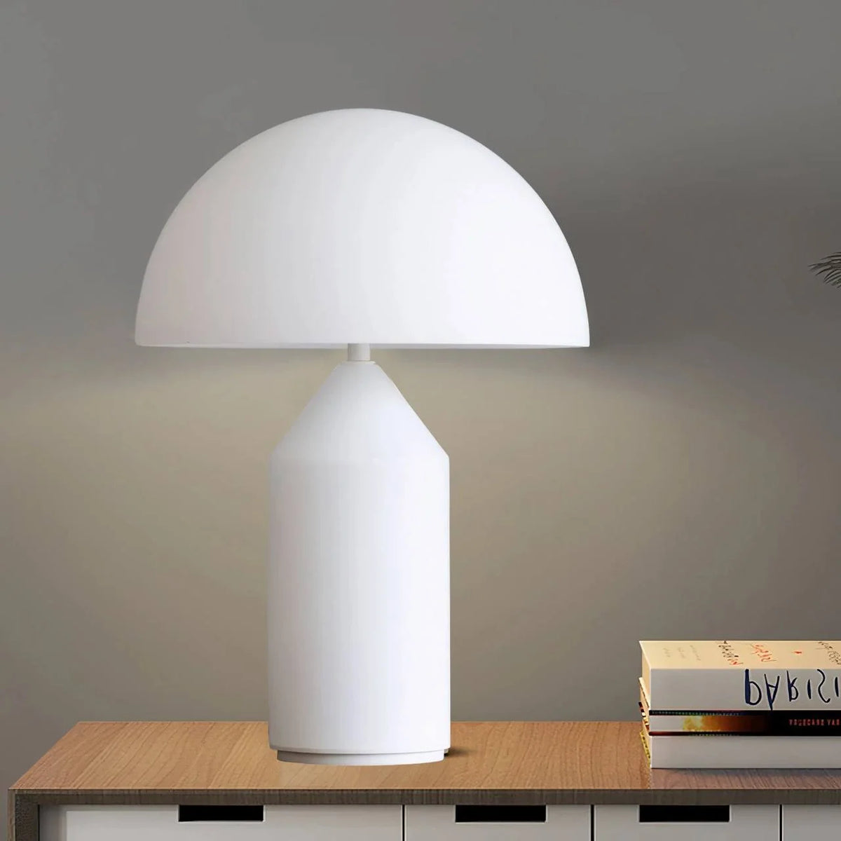 Table Lamp Geometric Metal Dimmer-Compatible Push-Button Control