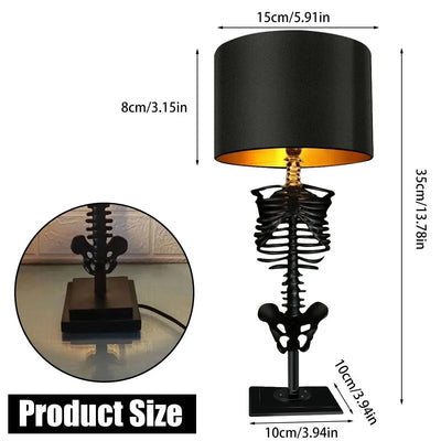 Table Lamp Gothic Skeleton Handcrafted Warm Ambient Lighting