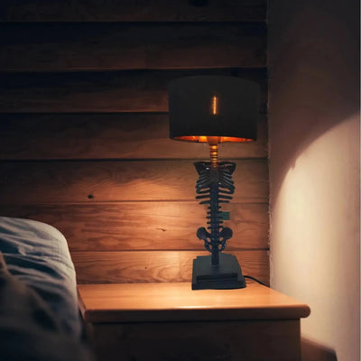 Table Lamp Gothic Skeleton Handcrafted Warm Ambient Lighting