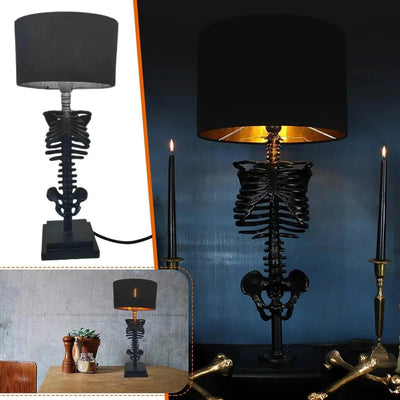 Table Lamp Gothic Skeleton Handcrafted Warm Ambient Lighting