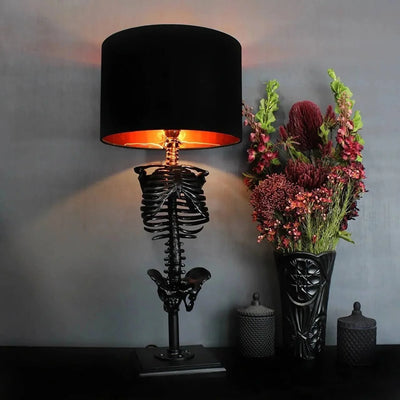 Table Lamp Gothic Skeleton Handcrafted Warm Ambient Lighting
