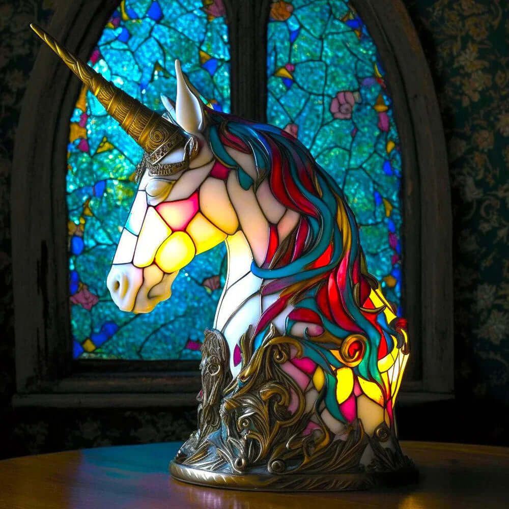 Table Lamp Handcrafted Mosaic Animal Motif Metal Base