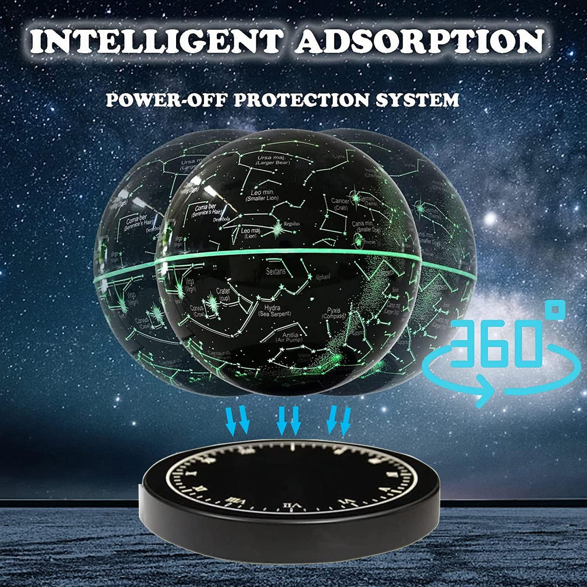 Table Lamp Magnetic Levitation 360 Degree Rotating Star Map