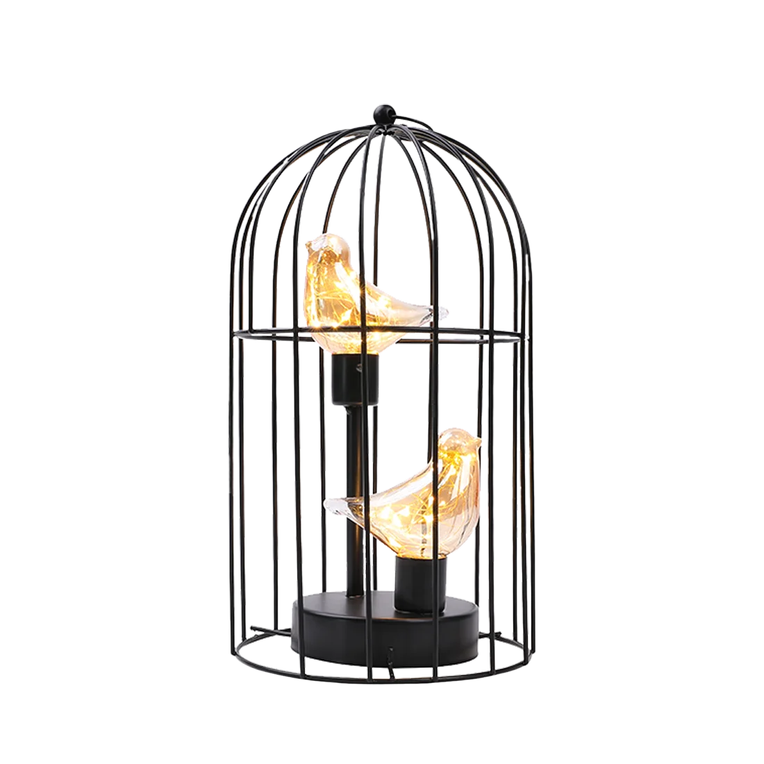 Table Lamp Metal Birdcage Warm White Lights