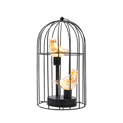 Table Lamp Metal Birdcage Warm White Lights