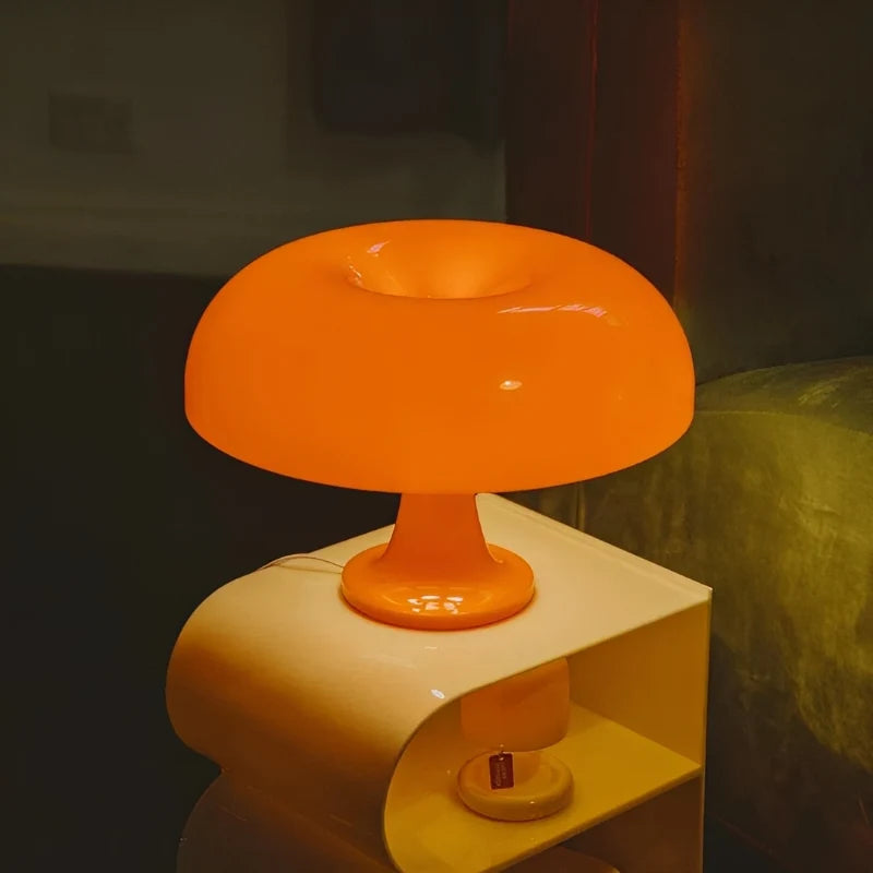 Table Lamp Mushroom Continuously Dimmable Three Color Modes USB