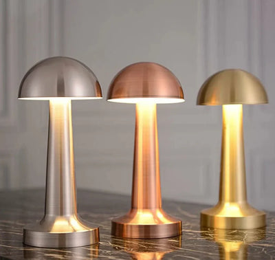 Table Lamp Mushroom Design 3-Color Dimmable USB Rechargeable