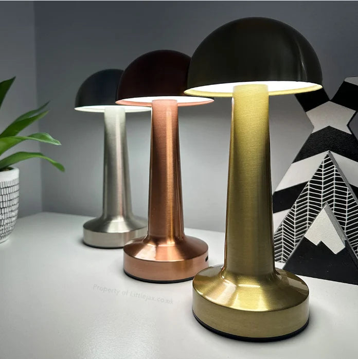 Table Lamp Mushroom Design 3-Color Dimmable USB Rechargeable