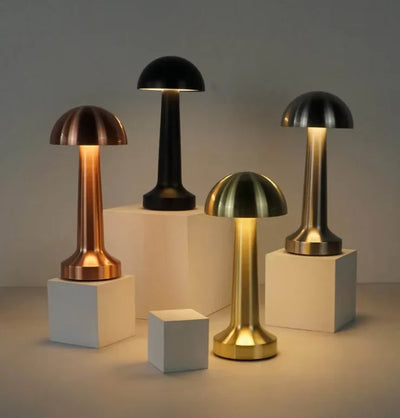 Table Lamp Mushroom Design 3-Color Dimmable USB Rechargeable