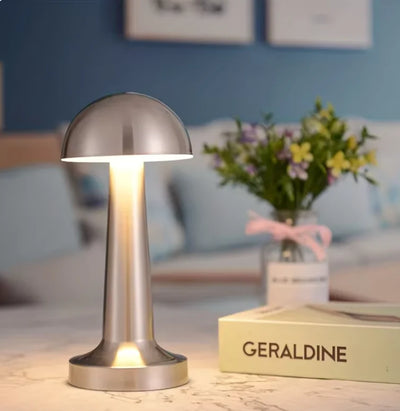Table Lamp Mushroom Design 3-Color Touch USB Rechargeable