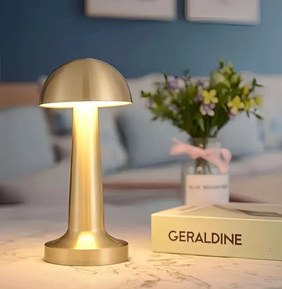 Table Lamp Mushroom Design 3-Color Touch USB Rechargeable