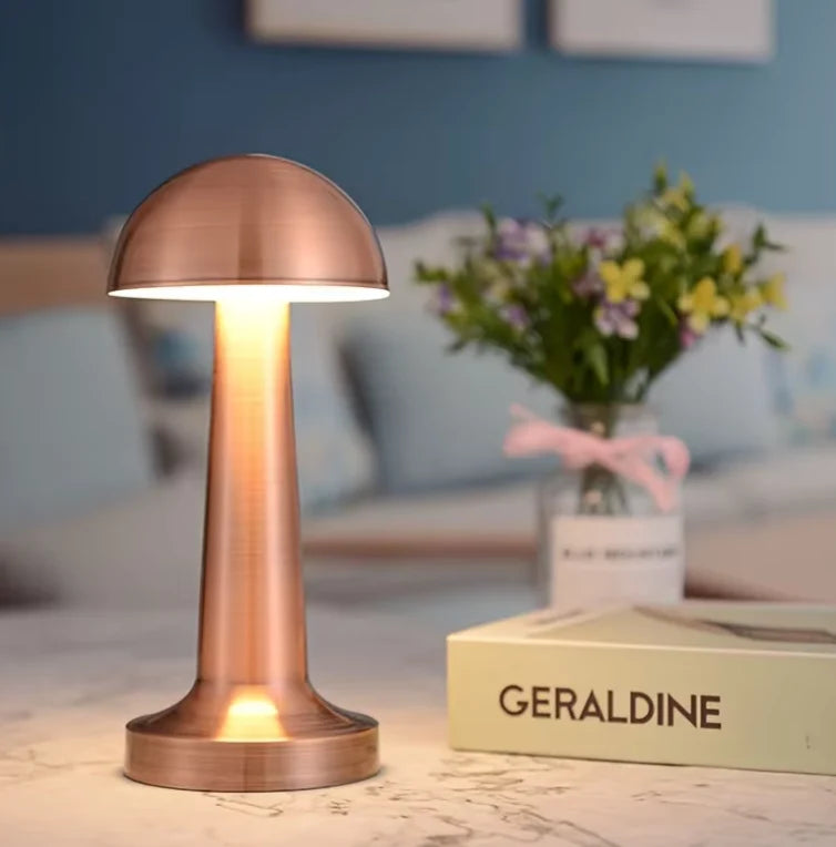 Table Lamp Mushroom Design 3-Color Touch USB Rechargeable