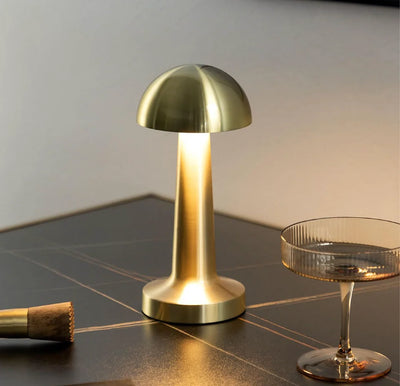 Table Lamp Mushroom Design 3-Color Touch USB Rechargeable