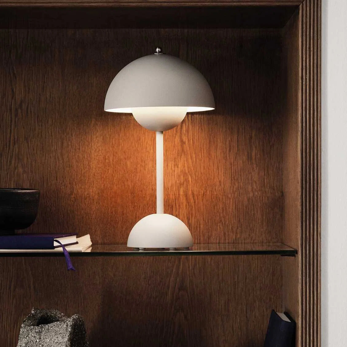 Table Lamp Mushroom Design Rechargeable Touch Dimmable