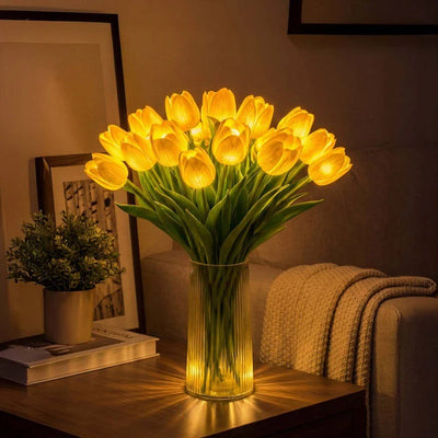 Table Lamp Real Touch Tulips Battery Operated