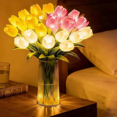 Table Lamp Real Touch Tulips Battery Operated