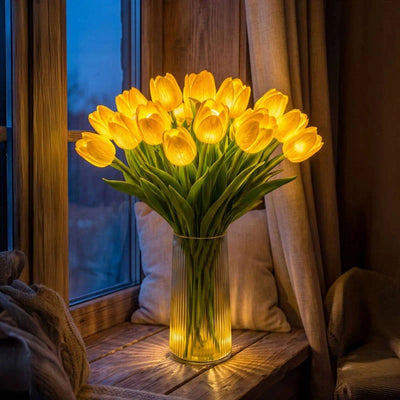 Table Lamp Real Touch Tulips Battery Operated