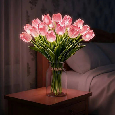 Table Lamp Real Touch Tulips Battery Operated