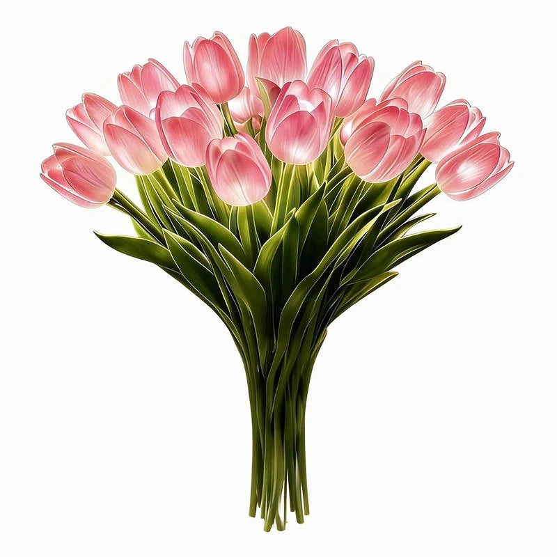Table Lamp Realistic Tulips 10-Stem Battery Operated Warm White
