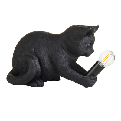 Table Lamp Resin Kitten Design Inline Switch