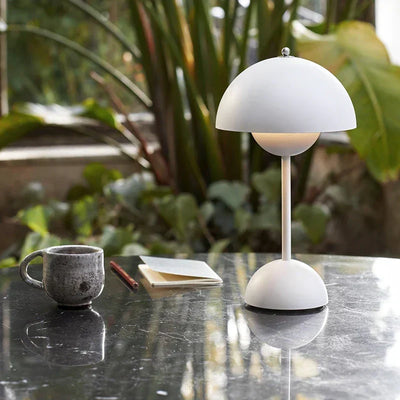 Table Lamp Retro Mushroom Wireless Rechargeable Touch Dimmable