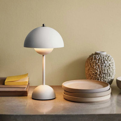 Table Lamp Retro Mushroom Wireless Rechargeable Touch Dimmable