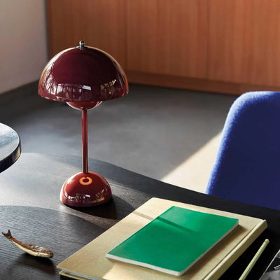 Table Lamp Retro Mushroom Wireless Rechargeable Touch Dimmable