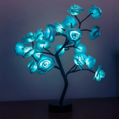 Table Lamp Rose Petal Design Warm LED Light