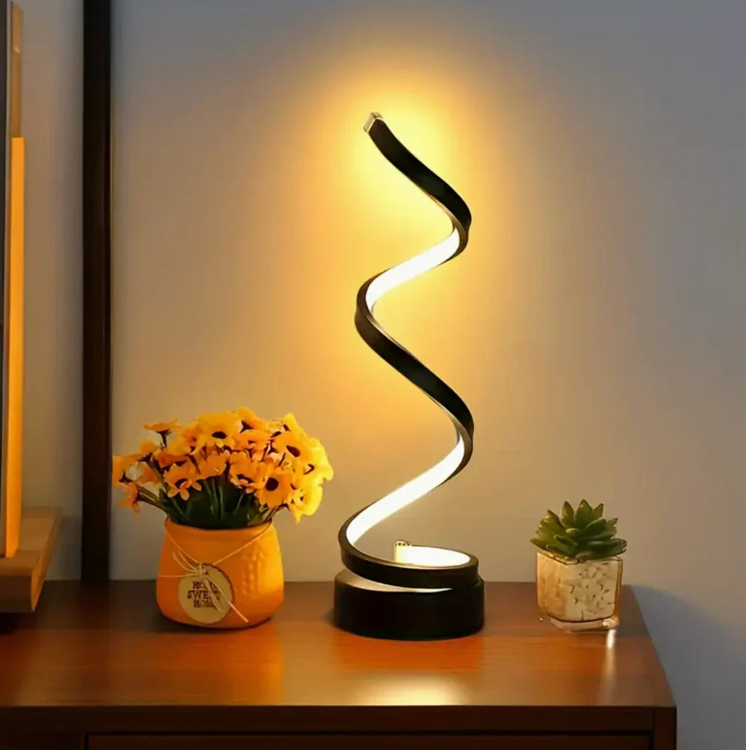 Table Lamp Spiral LED Three-Level Dimmable USB Powered