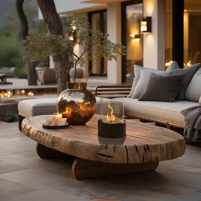 Tabletop Fire Basket Wireless Rechargeable 15-Hour Dimmable