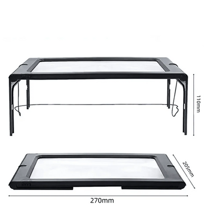 Tabletop Magnifier 3× Magnification LED Lights Foldable Design