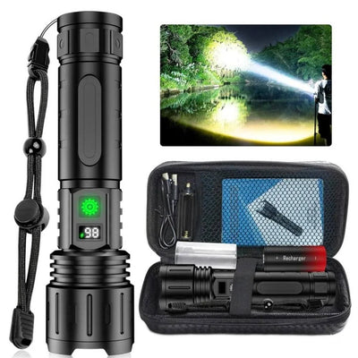 Tactical Flashlight 100000 Lumens Rechargeable Aluminum