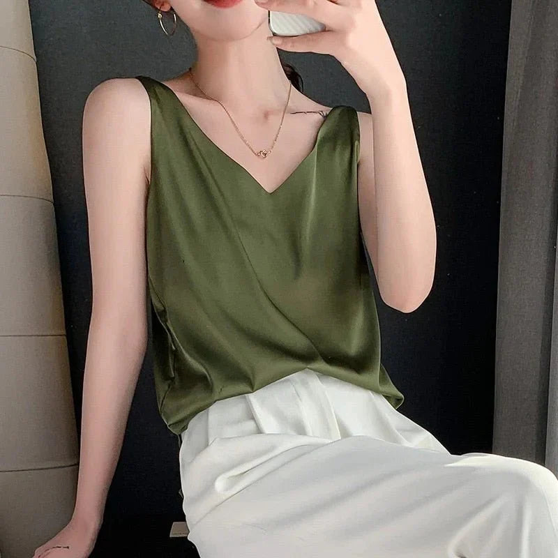 Tank Top Silk-Like Lightweight Breathable