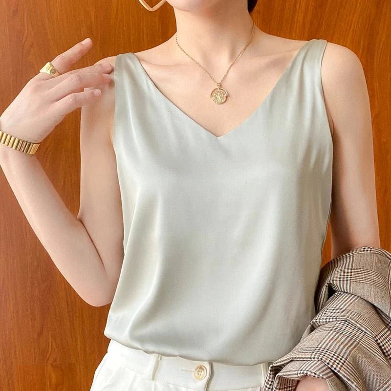 Tank Top Silk-Like Lightweight Breathable