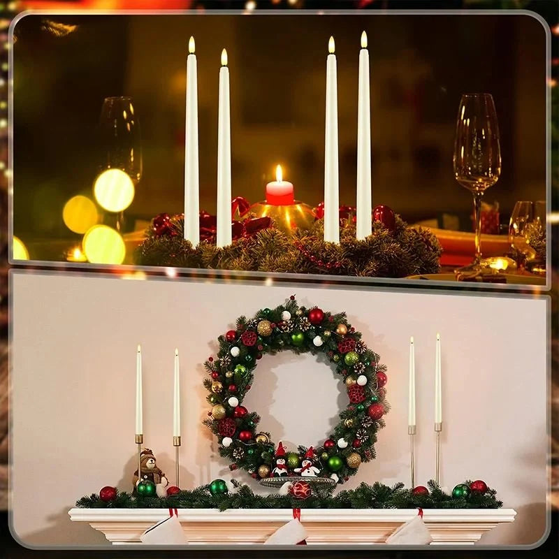 Taper Candles Realistic Flicker Battery Operated Set of 12