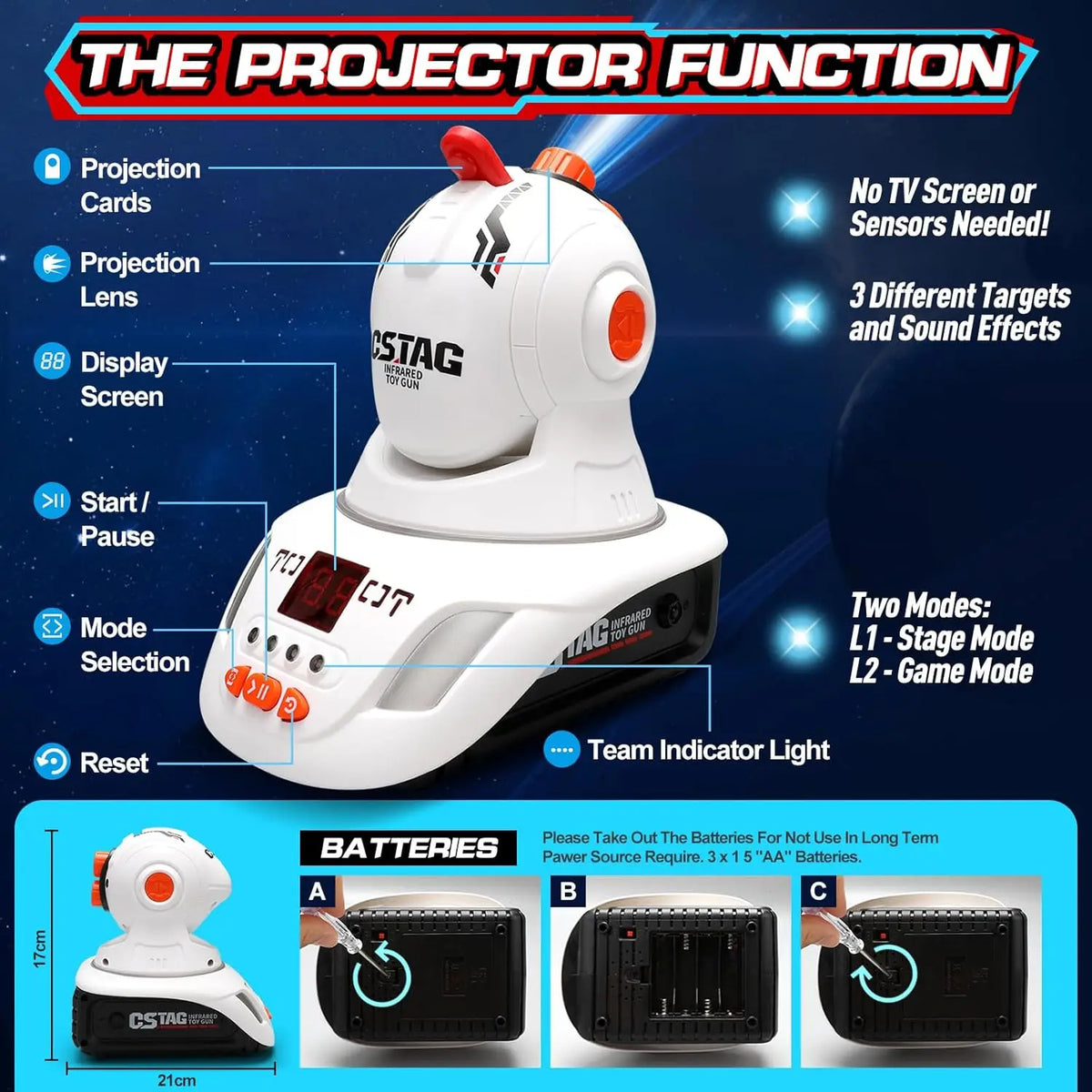 Target Shooting Game Infrared Projector 2 Blasters