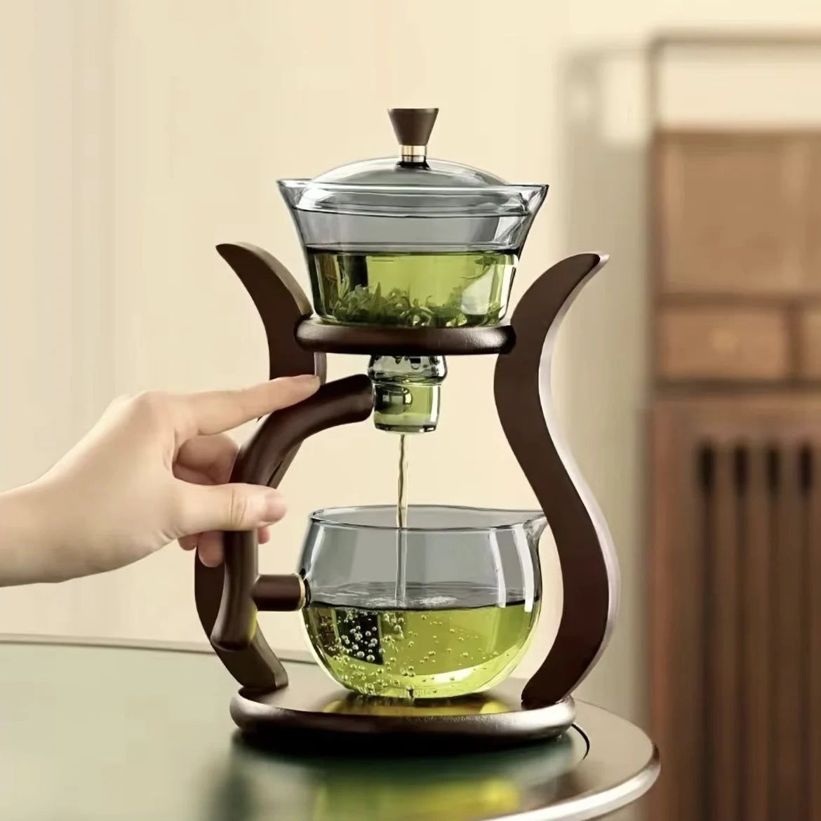Teapot Magnetic Flow Control Built-In Infuser Heat-Resistant Glass